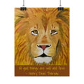 Lion Portrait Rolled Poster | 'All good things are wild and free' Thoreau quote