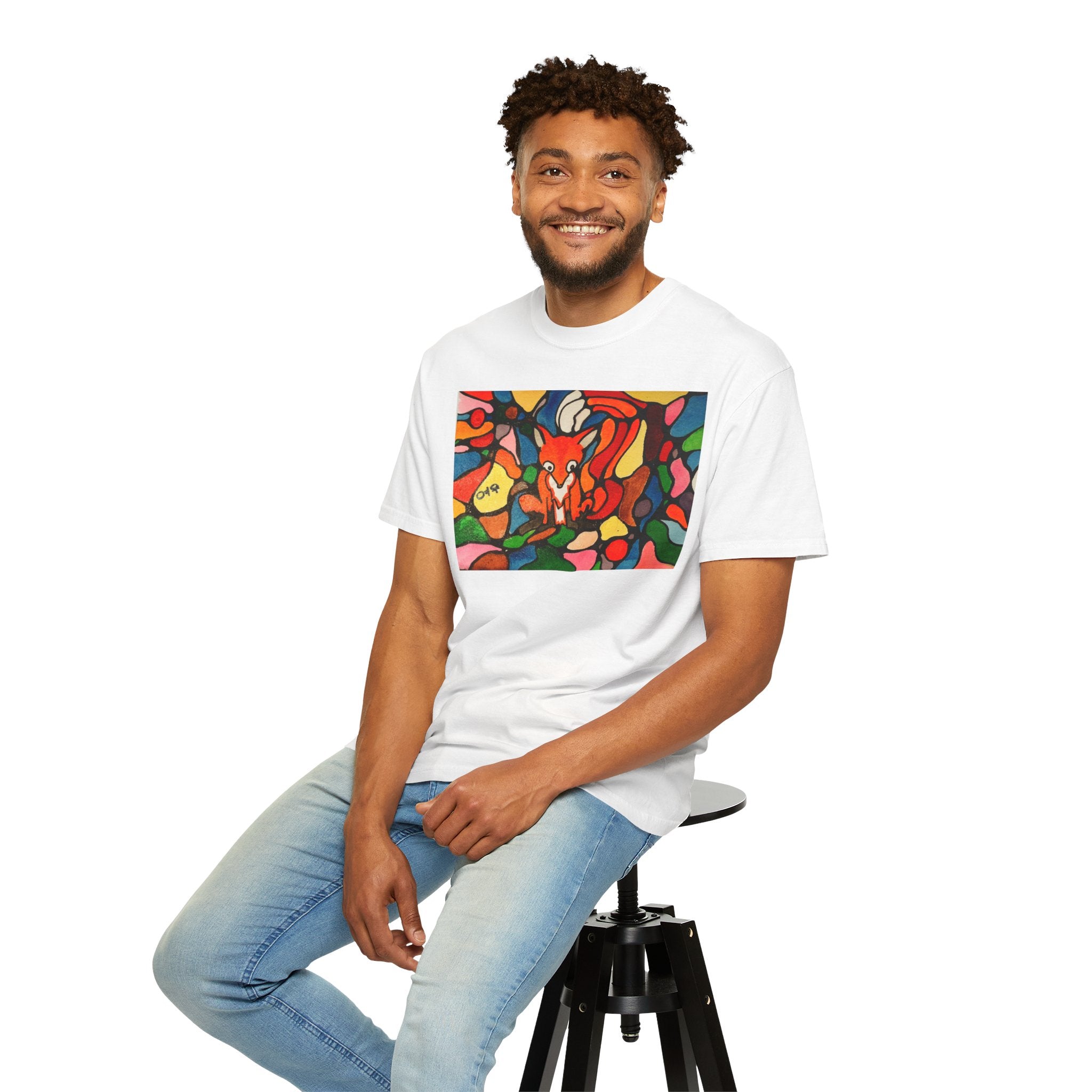 Colorful Stained Glass Fox T-shirt | Abstract Fox Art Shirt