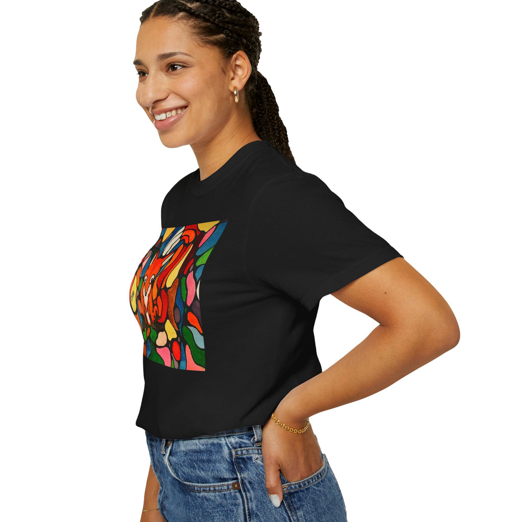 Colorful Stained Glass Fox T-shirt | Abstract Fox Art Shirt