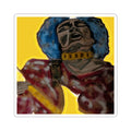 Blue Afro Singer Illustration Sticker | Kiss-Cut Sticker