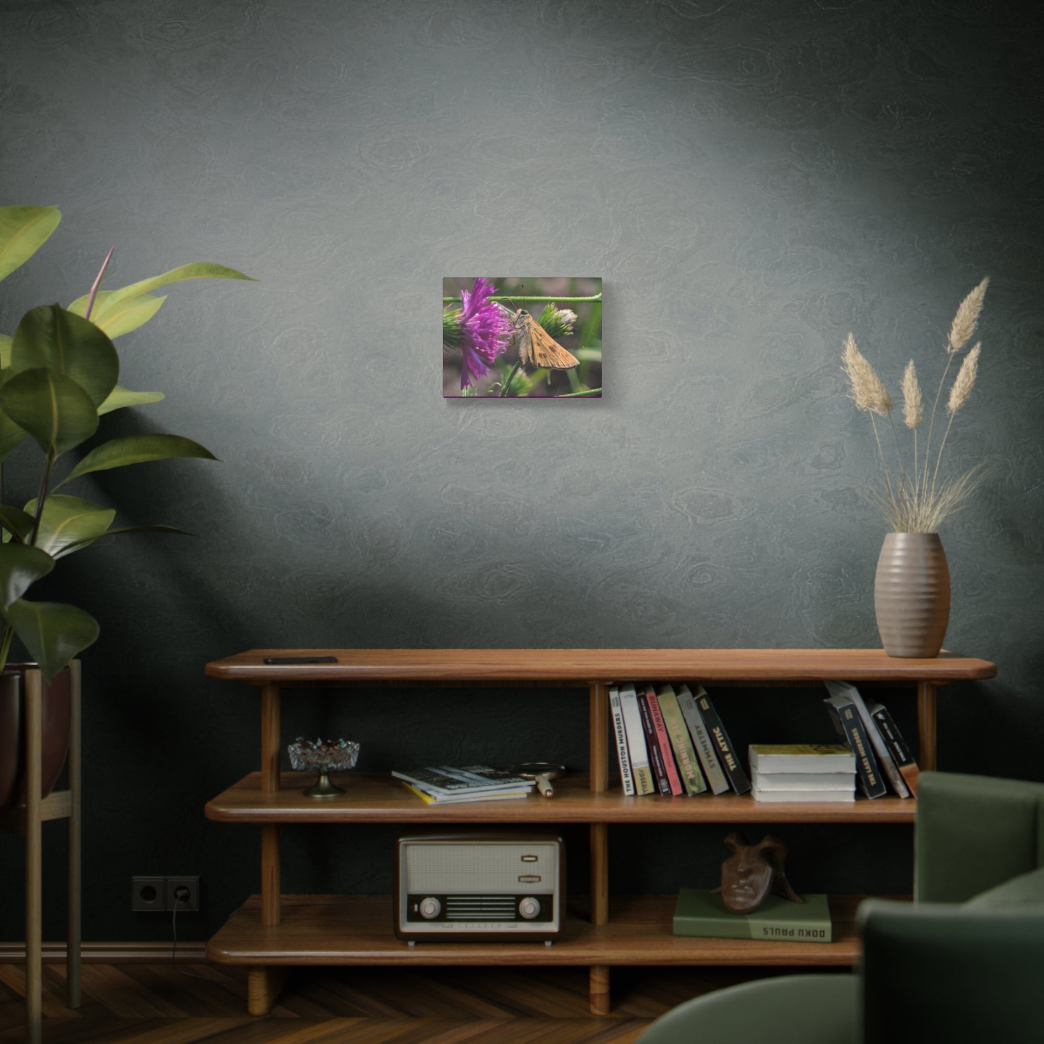 Skipper Moth on Purple Thistle Canvas