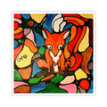 Stained Glass Fox Kiss-Cut Sticker | Colorful Woodland Animal Vinyl