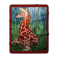 Baby Giraffe Sherpa Blanket | Cute Safari Animal Throw