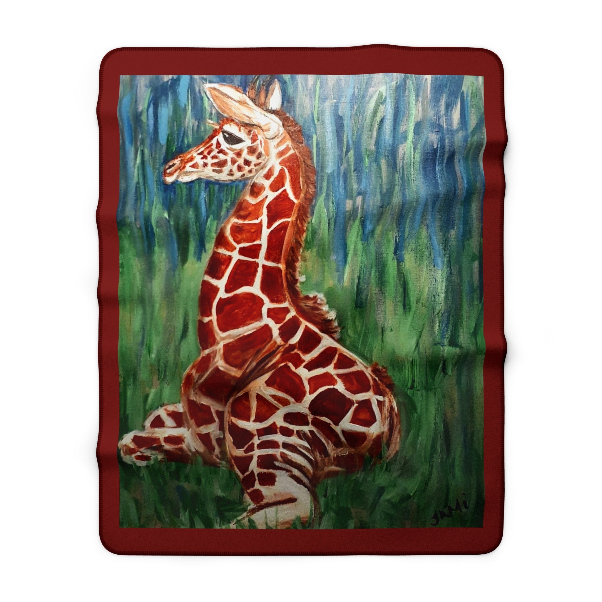 Baby Giraffe Sherpa Blanket | Cute Safari Animal Throw
