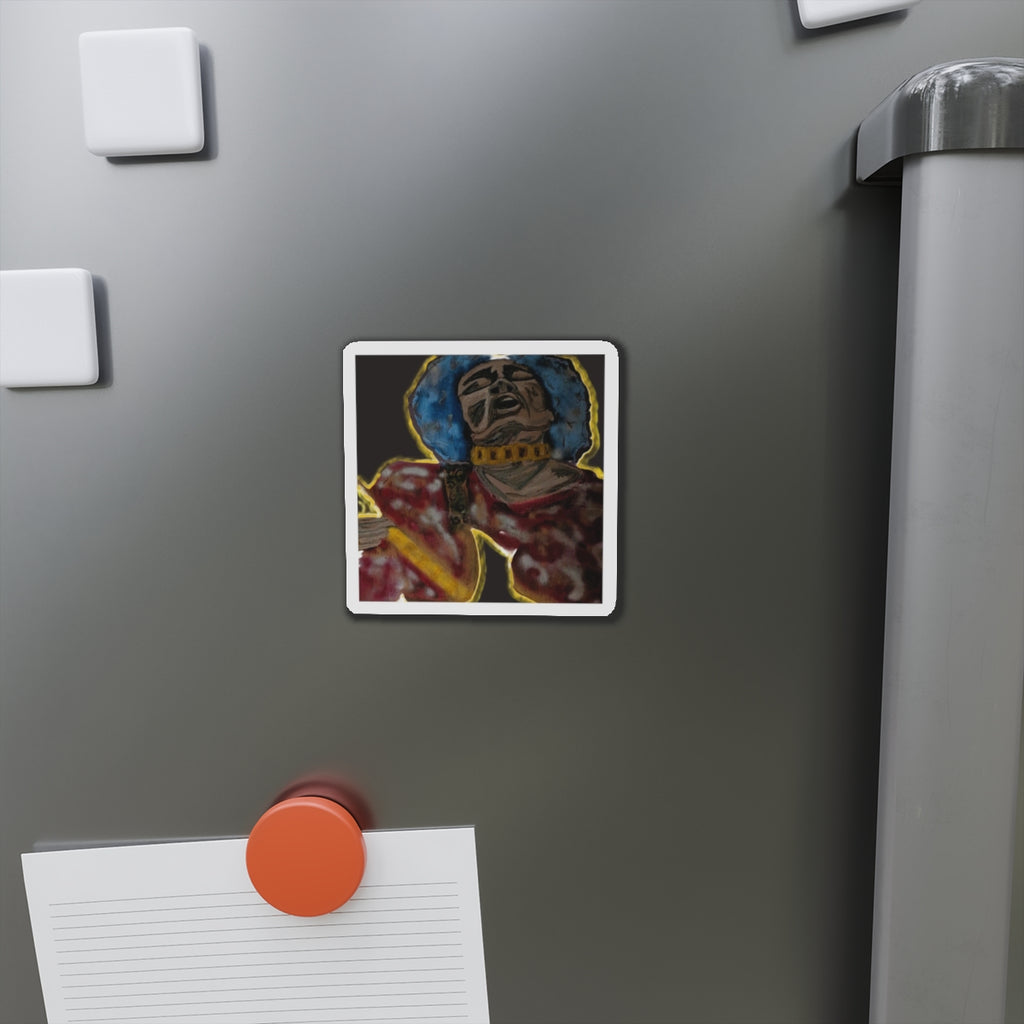Hendrix Singer die cut magnet | Illustrated portrait art magnet
