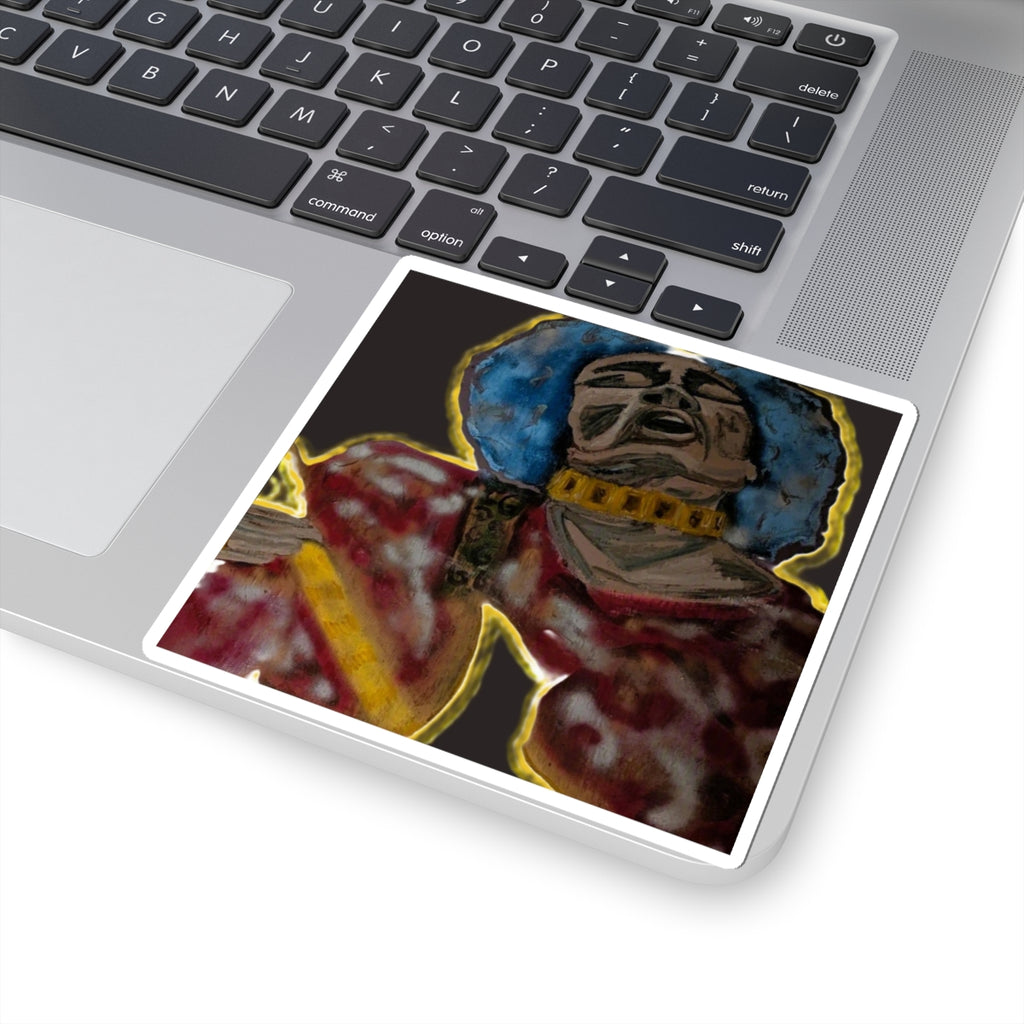 Singing Diva Illustration Sticker | Kiss-Cut Vinyl Sticker, Bold Color Art