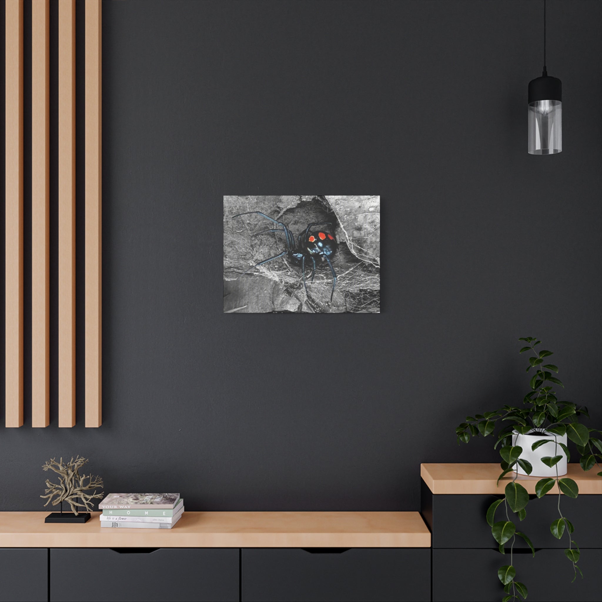 Black Widow Spider Matte Canvas | Stretched Wall Art
