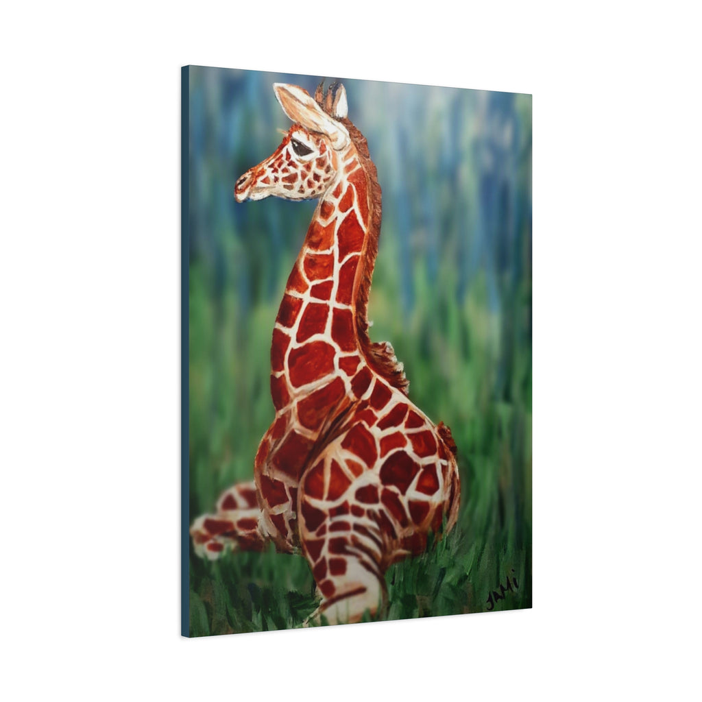 Baby Giraffe Canvas Print Matte Stretched 1.25" | Nursery Wall Art