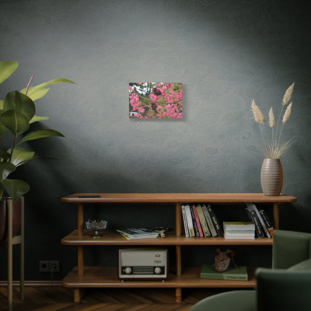Bumblebees on Pink Flowers Canvas