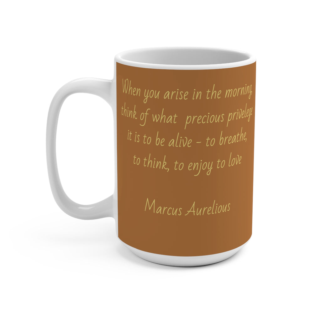 Brown and White Puppy Photo Mug | 15oz Ceramic Coffee Mug, Dog Portrait
