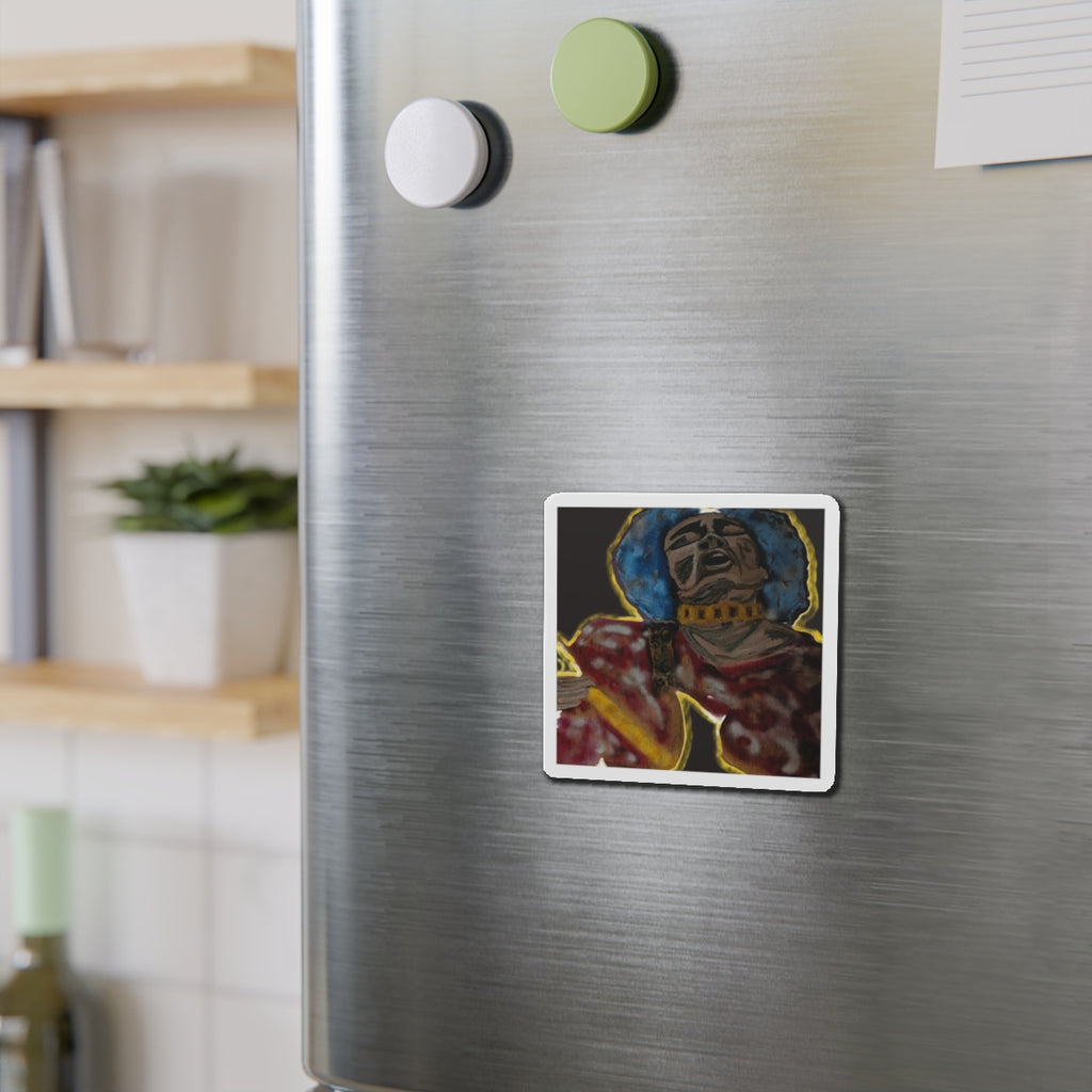 Hendrix Singer die cut magnet | Illustrated portrait art magnet