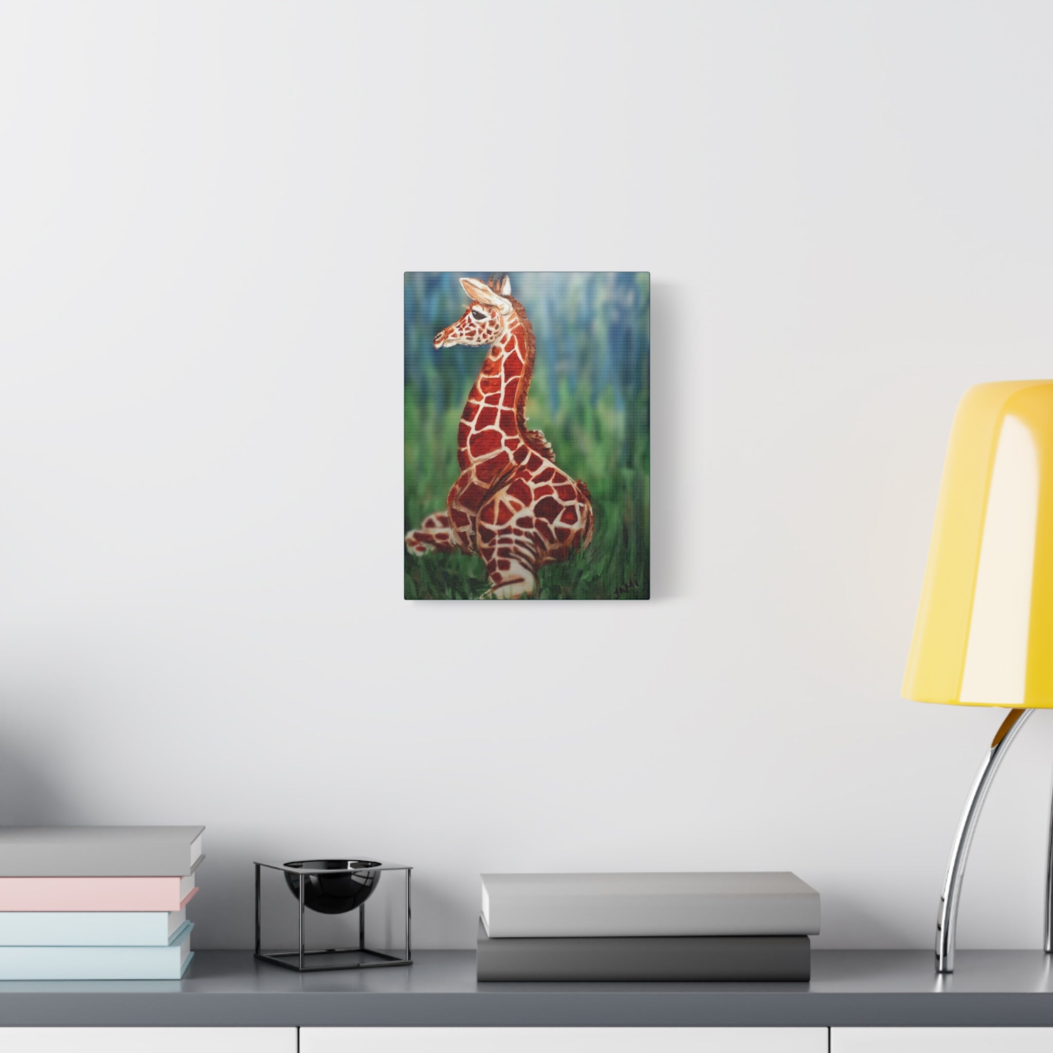 Baby Giraffe Canvas Print Matte Stretched 1.25" | Nursery Wall Art