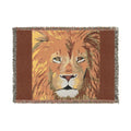Colorful Lion Portrait Woven Blanket | Tribal Safari Animal Throw