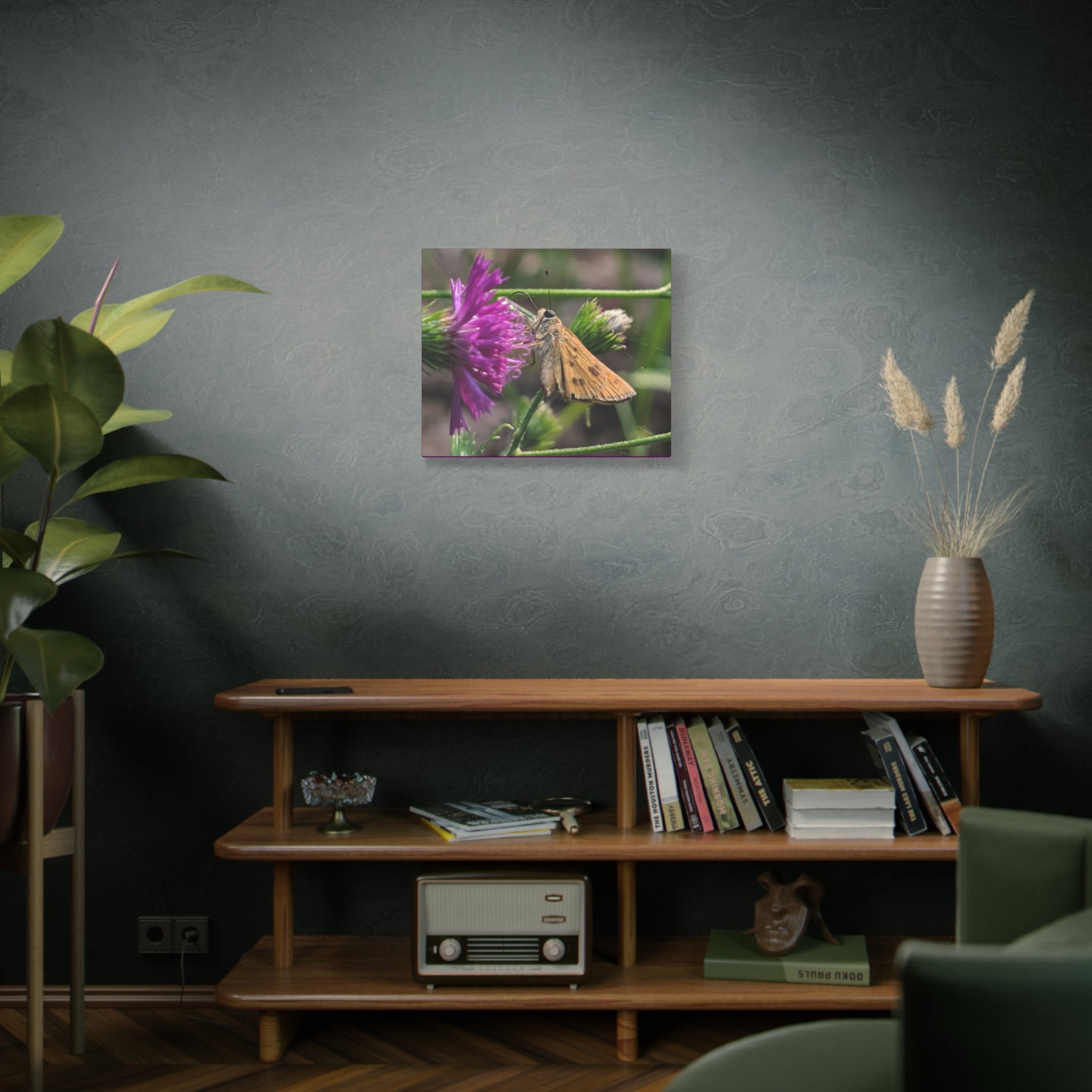 Skipper Moth on Purple Thistle Canvas