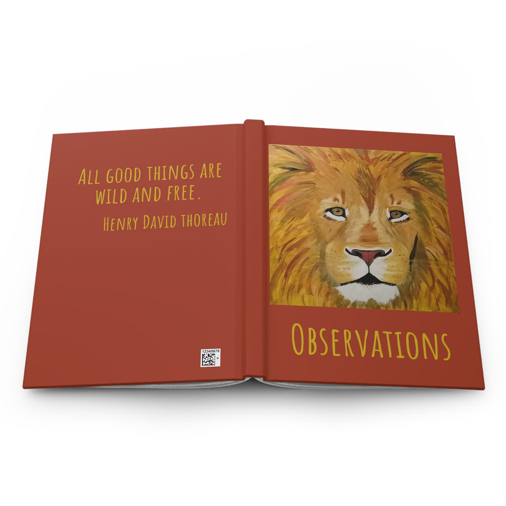 Lion Portrait Observations Journal | Hardcover Lined Notebook