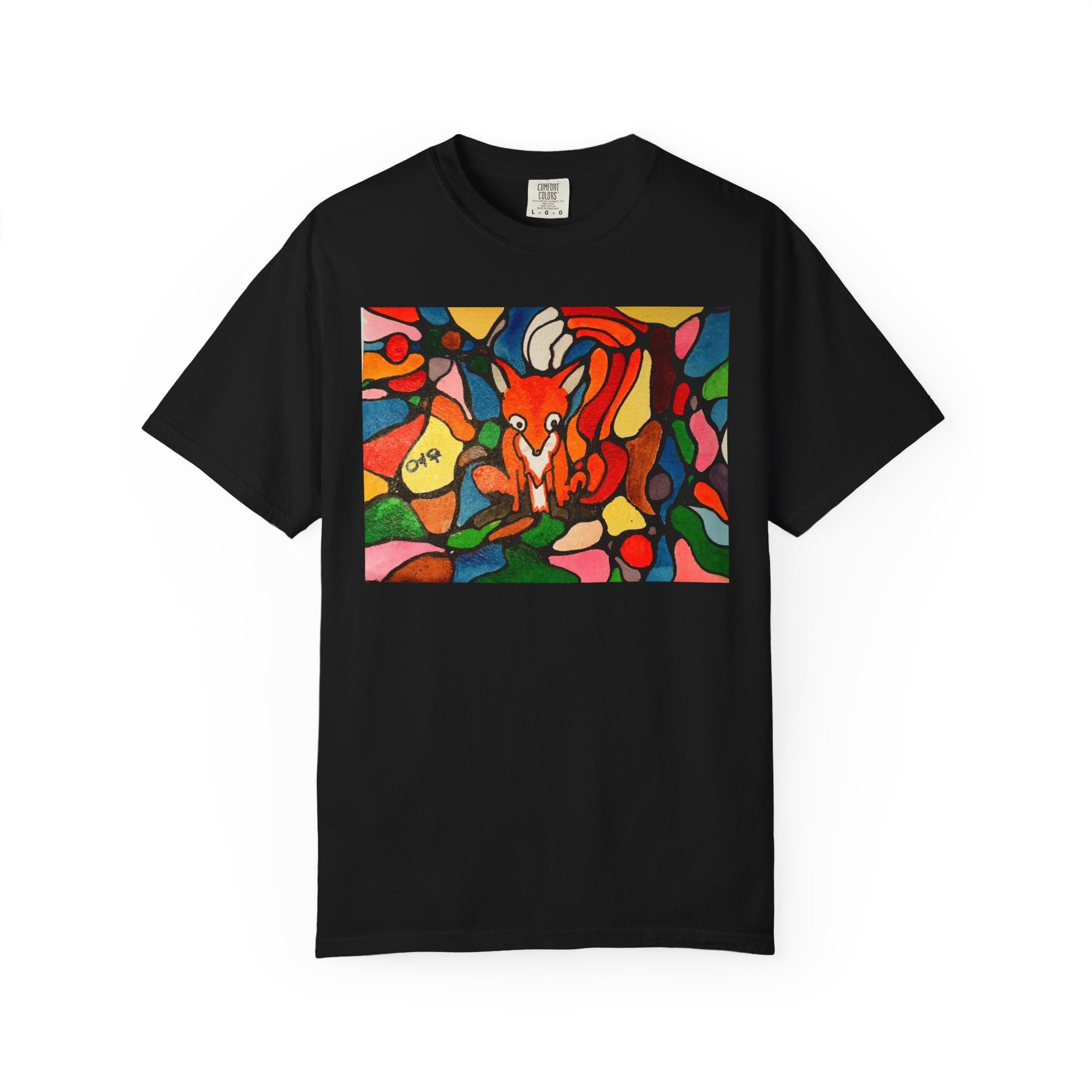 Colorful Stained Glass Fox T-shirt | Abstract Fox Art Shirt