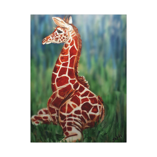 Baby Giraffe Canvas Print Matte Stretched 1.25" | Nursery Wall Art