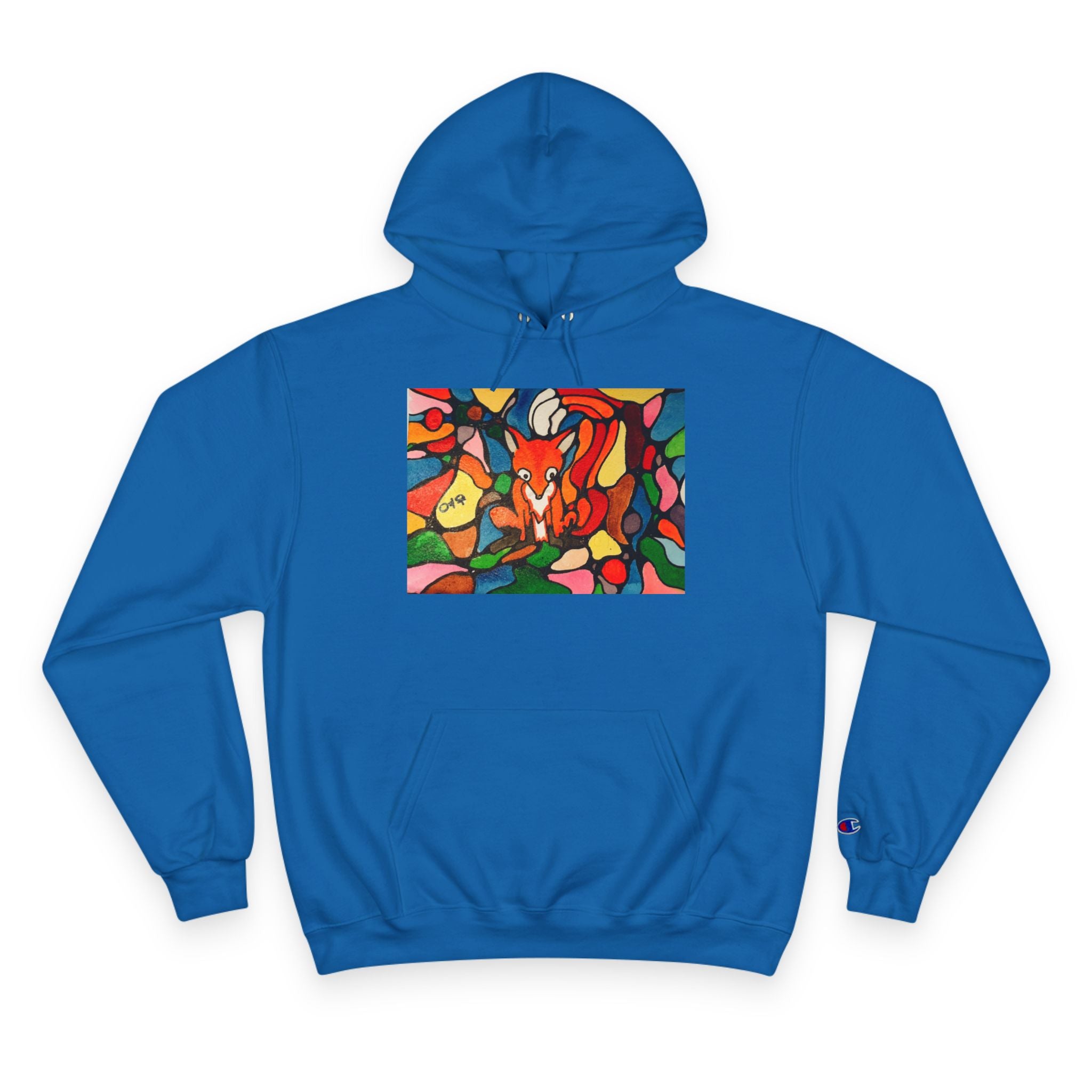 Abstract Colorful Fox Hoodie | Vibrant Stained Glass Animal Art