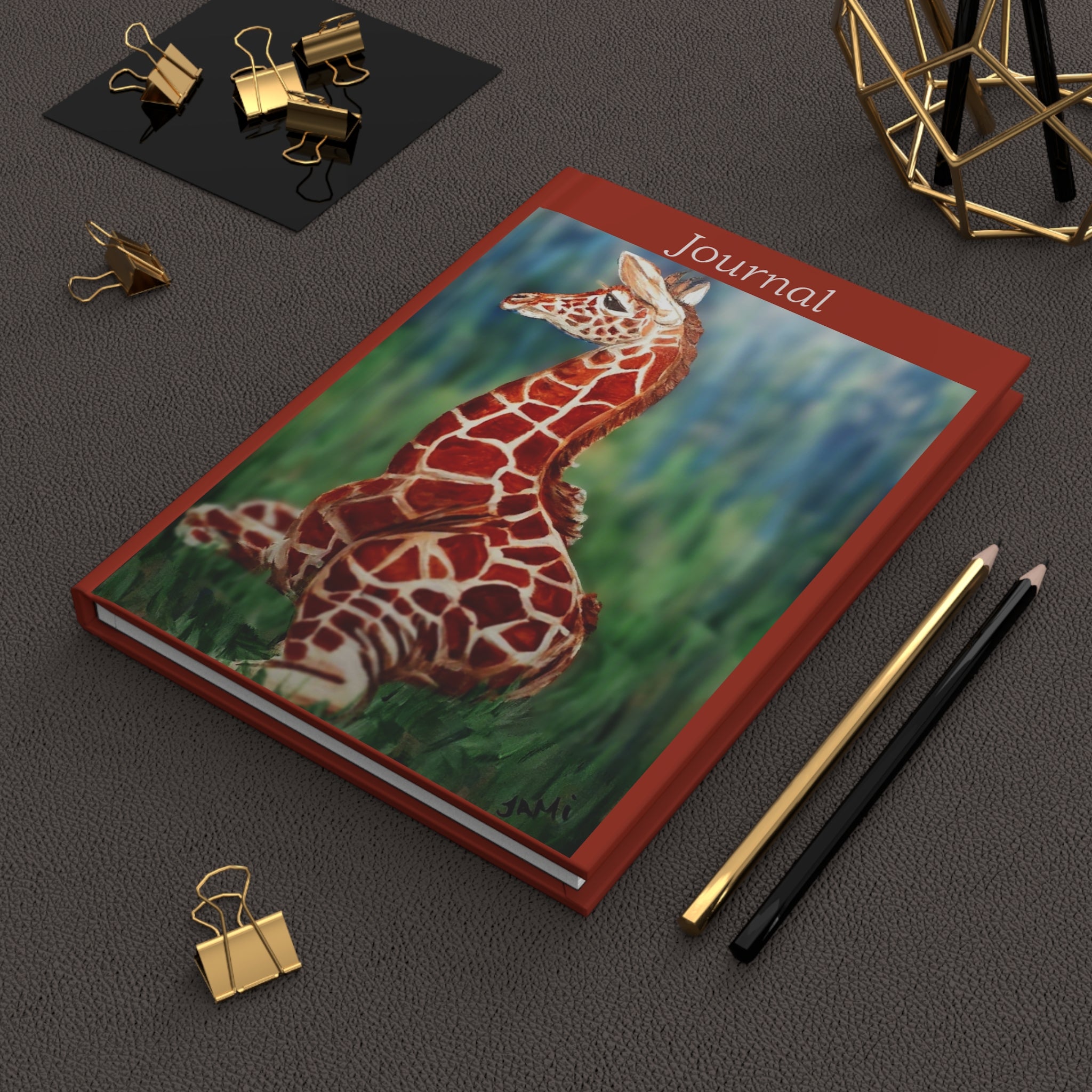 Baby Giraffe Illustration Journal | Hardcover Lined Notebook