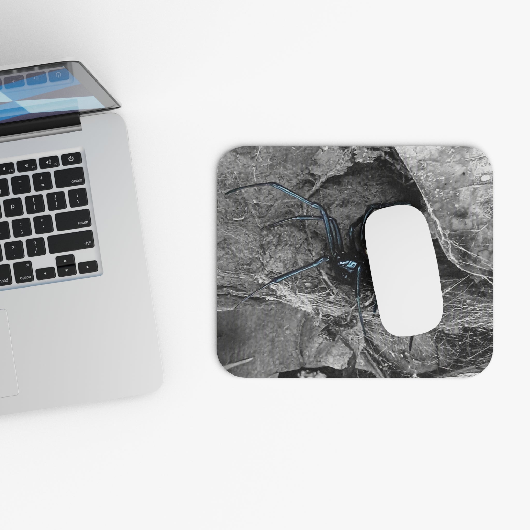 Black Widow Spider Mouse Pad | Halloween Creepy Arachnid Desk Mat