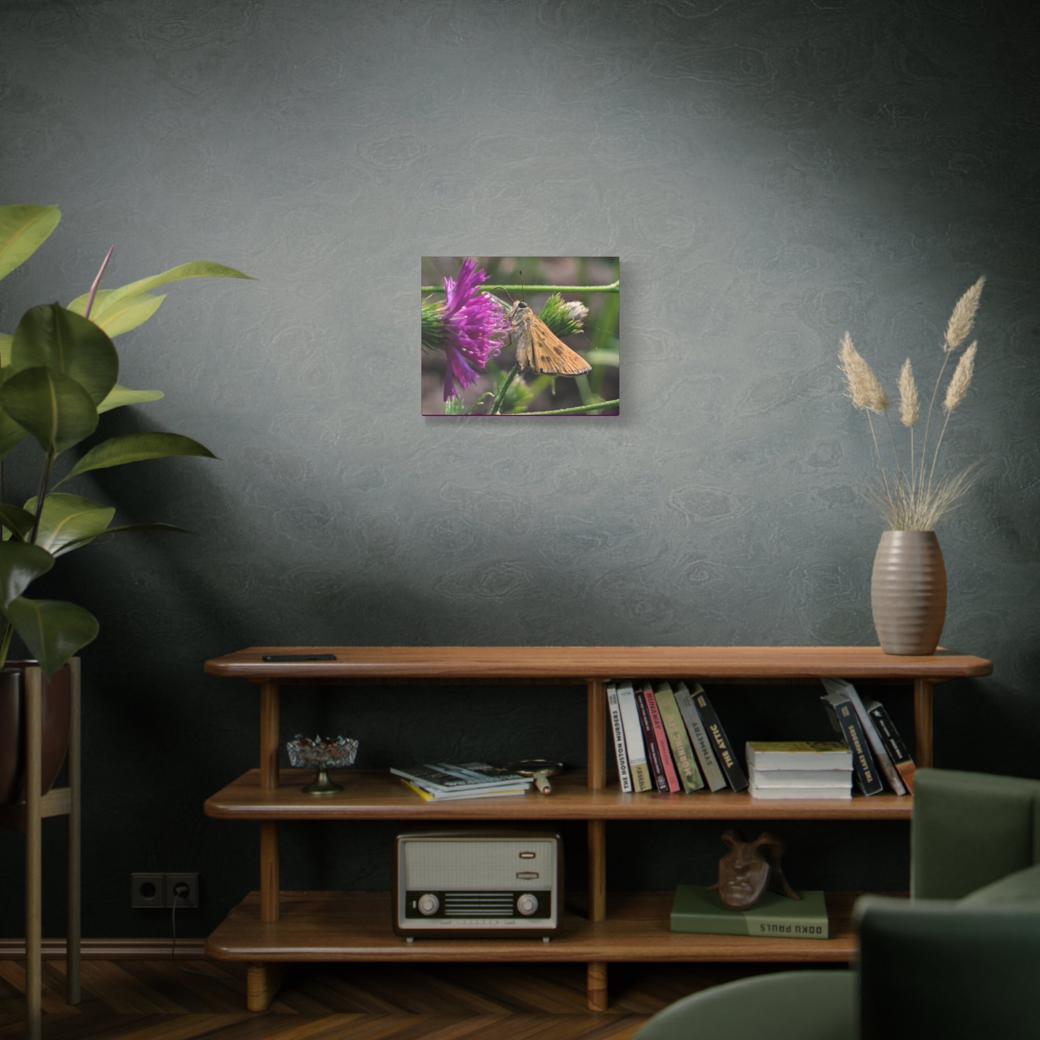 Skipper Moth on Purple Thistle Canvas