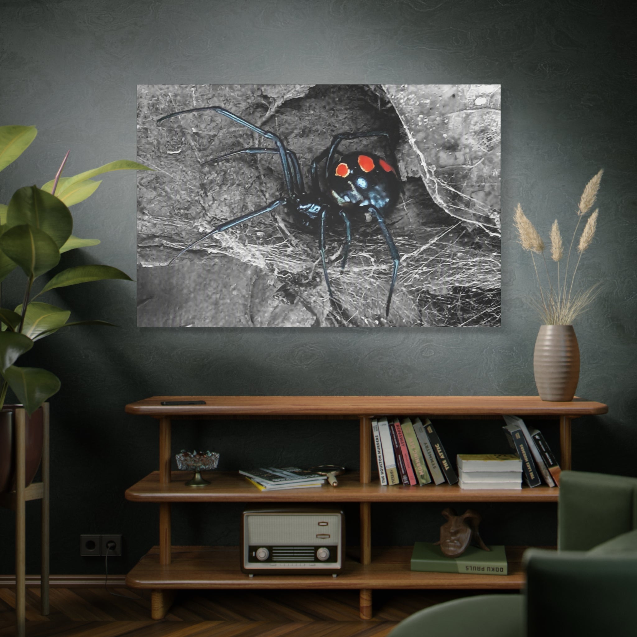 Black Widow Spider Matte Canvas | Stretched Wall Art