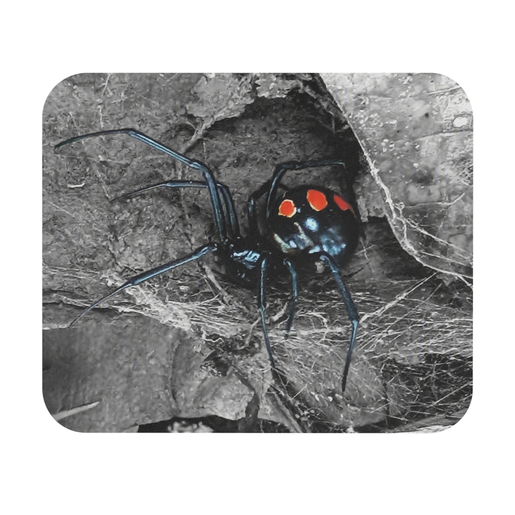 Black Widow Spider Mouse Pad | Halloween Creepy Arachnid Desk Mat